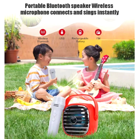 KBroad KTS-1943 Portable Wireless Karaoke Speaker with Wireless Mic