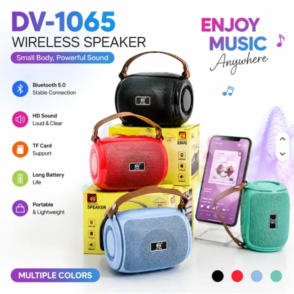 DV-1065 Portable Wireless Bluetooth Speaker with LED Light Ring